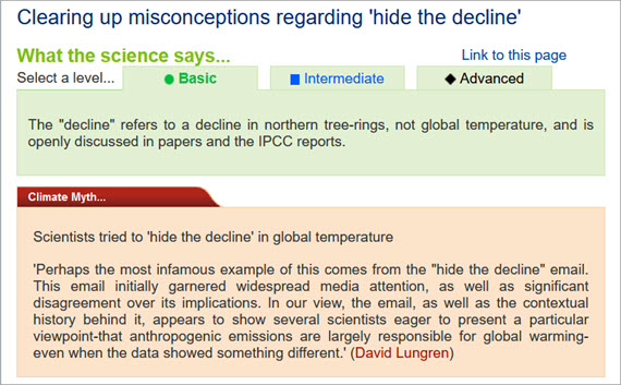 At a glance – Clearing up misconceptions regarding ‘hide the decline’
