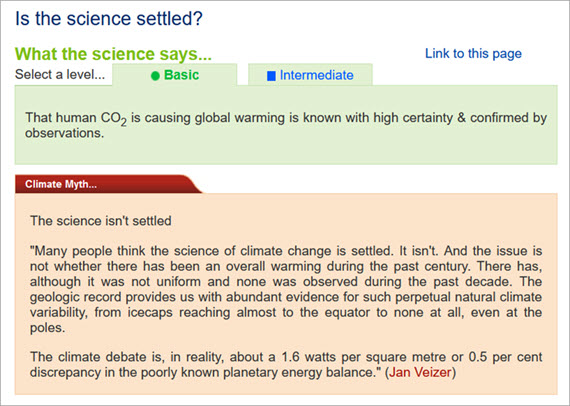 At a glance – Is the science settled?